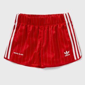 Adidas Women's Red Shorts - Sporty & Rich Olympics Limited Edition
